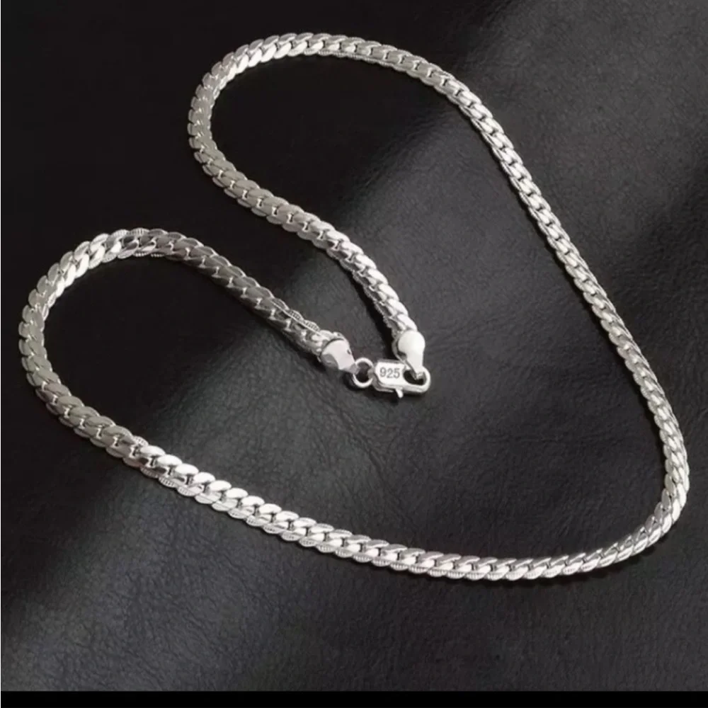 New 925 Unisex Sterling Silver Snake Necklace